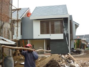 Proyek pembangunan gedung bertingkat oleh kontraktor rumah di Bandung