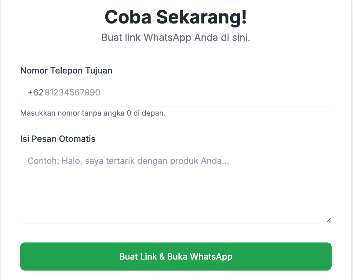 membuat wa link auto text