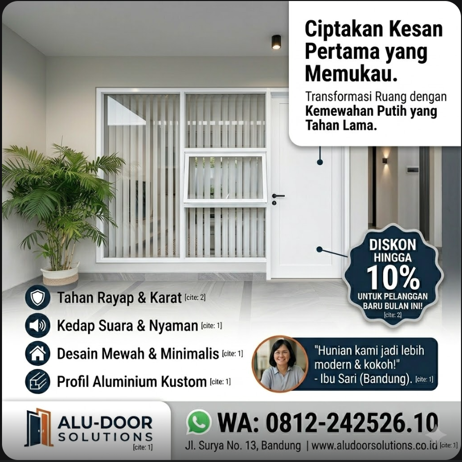 Pintu Kaca Aluminium Elegan harga pintu kaca aluminium